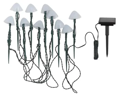 10 Solar-Pilze warmweiß LED 3,8 m für Außen