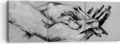 Produktbild von Bild auf Leinwand - Leinwandbild - 3 Teile - Handschriftlich Hände Schwarzweiß - 90x30cm - Wand Bild - Wanddeko - Wandbilder - Leinwanddruck - Bilder - Wanddekoration - Leinwand bilder - CA90x30-4566