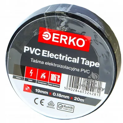 Produktbild von ERKO TPVC Isolierband 19mm x 20m Schwarz für 6000V