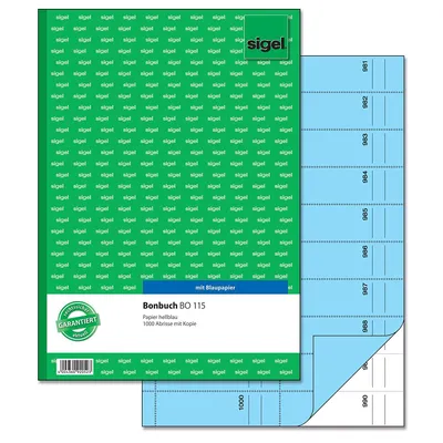 Image de sigel Formularbuch "Bonbuch", A4, 1000 Abrisse, blau