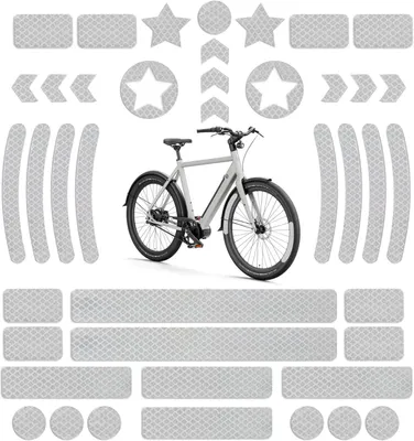 Produktbild von 42-teiliges Fahrrad-Reflexionsset – bestehend aus Speichenreflektoren, Helmreflektoren und Rahmenreflektoren, geeignet für Fahrräder, Motorräder und Kinderwagen