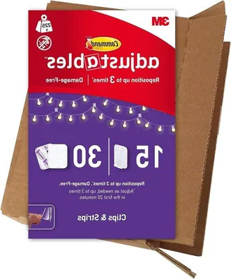 Produktbild von Einstellbare Klammern, 15 Stück, transparent, für Dekoration und Lichterketten, klebend, ohne Schaden