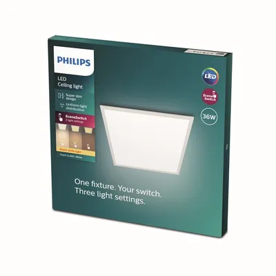 Obrázek produktu pro Philips Funkční Stropní svítidlo Panel Ceiling, 36 W, čtvercové, LED, Žárovky bez možnosti výměny, 3300 lm, IP20, Bílá