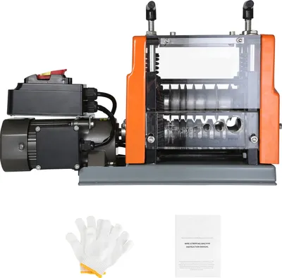 Produktbild von SucceBuy Automatische Abisoliermaschine  , 0,06 bis 0,98 Zoll elektrischer Kabelabisolierer, 60 W, Drahtschäler mit Tiefenreferenz, 6 runde und 1 flacher Kanal für Kupferrecycling