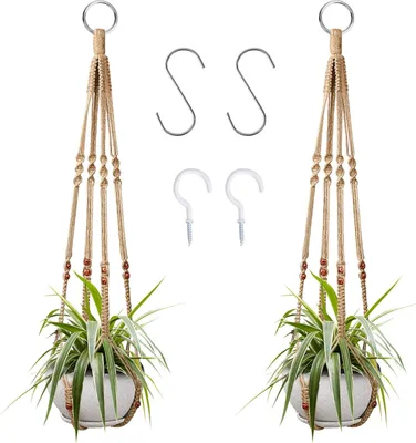 Produktbild von Pflanzenhänger Set 2er Macramé 90cm Innen Außen