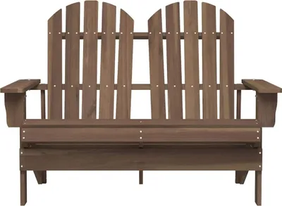 Image de vidaXL Banc de jardin Adirondack 2 places en bois massif de sapin brun