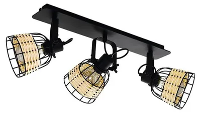 Immagine prodotto di Plafoniera Industrial Anwick 3 Luci Metallo Nero