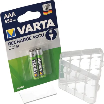 Produktbild von Solar Akku NiMH AAA Micro Varta 550mAh ideal für Gartenleuchten, mit Akkubox