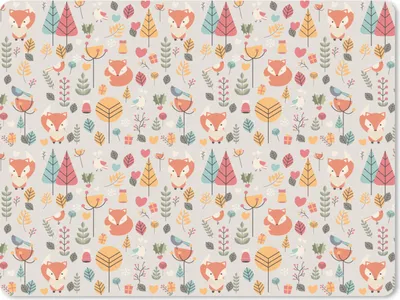 Produktbild von MuchoWow® Mauspad Mousepad Fuchs - Blumen - Regenbogen - Kinder - Design 23x19 cm - Mousepads - Maus Mat - Pad - Mausunterlage - Schreibtischunterlage - Mauspad