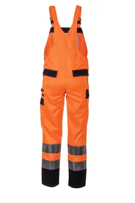 Produktbild von Planam Warnschutz Latzhose zweifarbig Gr. 28 orange/marine