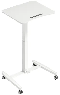 Zdjęcie produktu dla Regulowany biurko na kółkach z pochylaną powierzchnią | Kolor: Biały | Wymiary: 60,5 x 52 x 75-114 cm