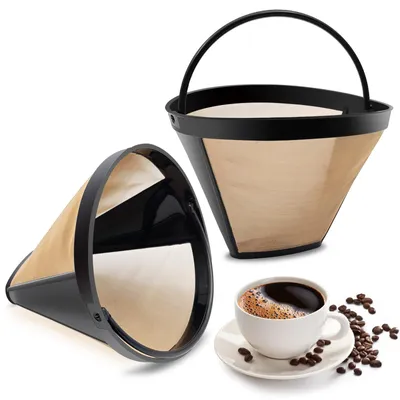 Kaffeefilter aus Edelstahl, 2 Stück, 100 Mesh, 8-12 Tassen