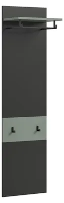 Productafbeelding van Garderobepaneel Canu 1 | Smaragdgroen / Basaltgrijs