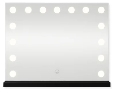 Obrázek produktu pro SensaHome Vanity Mirror Pro - hollywoodské kosmetické zrcadlo s 12 stmívatelnými LED světly, 3 režimy osvětlení, 60 x 40 cm - černé