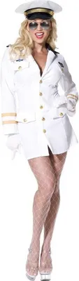 Produktbild von Top Gun Offizier, Weiß, mit Kleid, Hut und Handschuhe, Größe:S