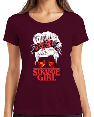 Obrázek produktu pro Dámské tričko Strange Girl Stranger Fan Demogorgon Bandana Sunglasses, vínová, XL