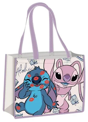 Zdjęcie produktu dla Torba zakupowa Arditex Disney Lilo & Stitch, wymiary 44x33,5x16 cm, kolor różowy, dla dzieci, jeden rozmiar