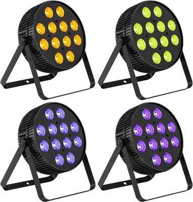 Image de Parlamp - Projecteur LED - Éclairage de scène - Éclairage pour DJ - Éclairage pour spectacles - 12 LED