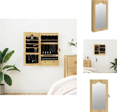 Produktbild von vidaXL Schmuckschrank mit Spiegel Wandmontage 37,5x10x67 cm - Spiegel