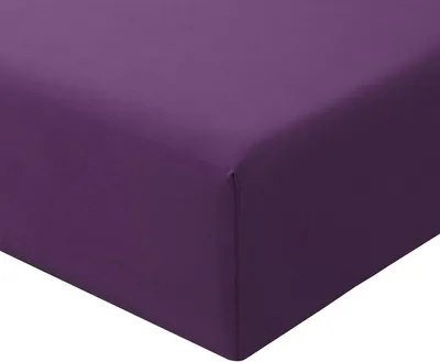 Zdjęcie produktu dla Prześcieradło, 160 x 200 cm, fioletowe, prześcieradło 160 x 200 cm, wysokość materaca do 40 cm, materac z mikrofibry, przeznaczone dla łóżka dwuosobowego, bardzo miękkie i oddychające