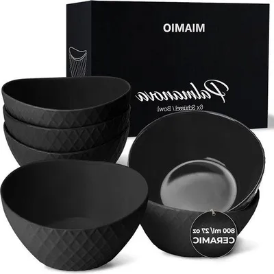 Image de Lot de 6 tasses à café noires mates de 800 ml