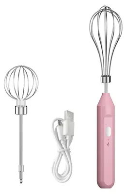 Produktbild von Elektrischer Hand-Schneebesen-Mixer, 3-Gang-Steuerung, wiederaufladbarer kabelloser Handmixer, tragbarer Mini-Schneebesen zum Kochen