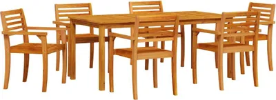 Produktbild von vidaXL Garten Essgruppe 7 stk. Braun Massivholz Akazie