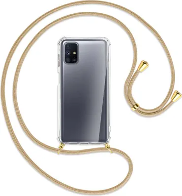 Produktbild von Handykette Backcover-Schutzhülle mit Band (Metall goldfarben) für Samsung Galaxy M51 - caramel