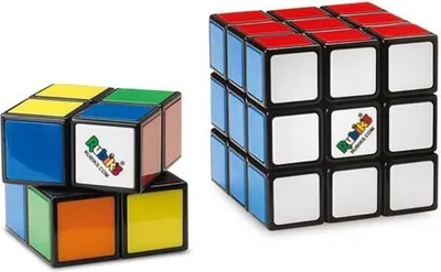 Produktbild von Rubik's Cube Duo Set, 3x3 und 2x2, Knobelspiel, Mehrfarbig, Inklusive Lösungsmethoden, Ab 8 Jahren