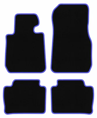 Image de Tapis de sol en moquette noir/bleu pour BMW 3 F30 2011-2018 4 pièces