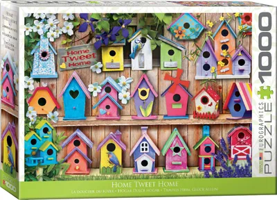 Produktbild von 1000 Teile Puzzle - Puzzle - Farbenfrohe Vogelhäuser + Puzzle Zubehör