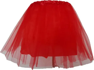 Produktbild von Tütü Tutu Ballettrock Tüll Tüllrock mit Unterrock Petticoat Ballett Rock mit Innenrock 5 Lagen 45cm Fasching Karneval Rot