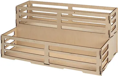 Produktbild von 2-fach Kastenbox niedrig aus Holz