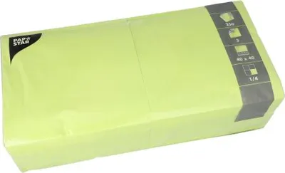 Produktbild von Servietten, 3-lagig 1/4-Falz 40 cm x 40 cm limonengrün