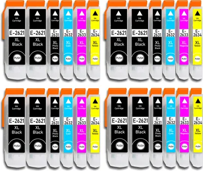 Produktbild von 24er Sparpack Epson ersetzt Epson T262x / T263x  Nr.26XL für XP510 XP520 XP600 XP605 XP610 XP620 und weitere