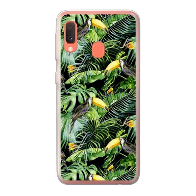 Produktbild von MuchoWow® Handyhülle Schutzhülle Hülle für Samsung Galaxy A20e Tukan - Muster - Pflanzen Silikon Softcase Handy Hülle - Abdeckung