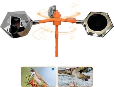 Produktbild von 1 Stück Vogelabwehr, Taubenabwehr Vogelschreck und Vogelschutz, Reflektierende Vogelabwehr Windrad mit 288 Reflektierende Oberflächen für Balkon, Dach, Fenster, Obstbäume oder Teiche
