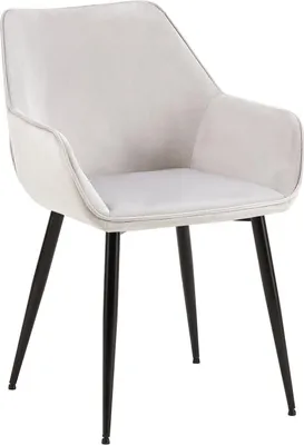 Produktbild von Esszimmerstuhl – bequemer Luxus – stabiles Metallgestell | Farbe: hellgrau, Material: weich