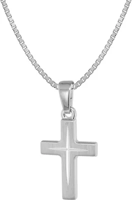trendor 39580 Kinder-Halskette mit Kreuz-Anhänger 925 Silber 1