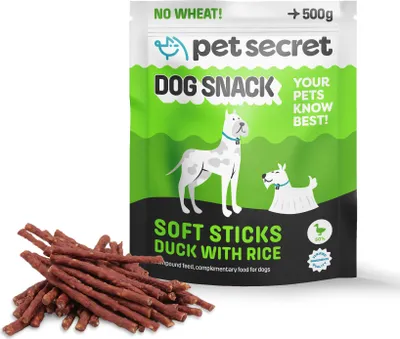 Zdjęcie produktu dla Przysmaki dla psa paluszki z kaczką i ryżem 500 g