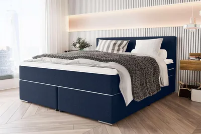 Produktbild von 99rooms Phönix Boxspringbett 180x200 cm Webstoff MALMO_NEW Dunkelblau