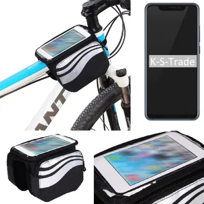 Produktbild von K-S-Trade Rahmentasche Fahrrad-Halterung kompatibel mit ZTE Axon 9 Pro Rahmenhalterung Fahrrad Handyhalterung Fahrradtasche Handy Smartphone Halterung