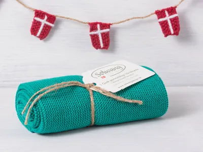 Produktbild von Solwang Küchentuch DUNKEL TÜRKIS gestrickt Putztuch Geschirrtuch Handtuch Gäste