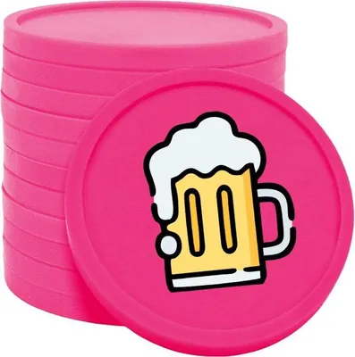 Immagine prodotto di CombiCraft Monete Birra / Monete Consumo Rosa - Ø29mm - 100 pezzi