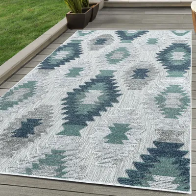Obrázek produktu pro Outdoor Teppich die Küche Balkon Terrasse Garten Picknick Größe: 140 x 200 cm , Farbe : Blau-1