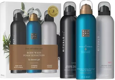 Produktbild von Rituals Duschschaum Vorteilspack Hammam, Sport & Homme 3x200ml