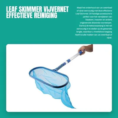Produktbild von Laubschöpfer - Für Teiche - Effektive Reinigung - Teleskopstange - Poolnetz - Geeignet für Schwimmbad und Teich