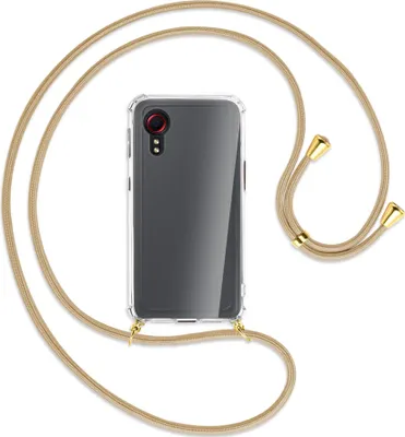 Produktbild von Handykette Backcover-Schutzhülle mit Band (Metall goldfarben) für Samsung Galaxy Xcover 5 (G525) - caramel