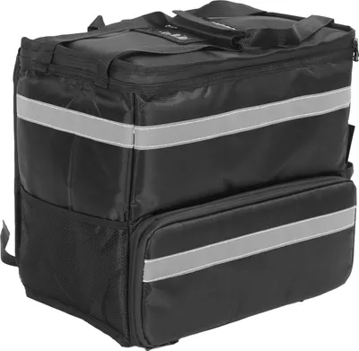 Image de Sac à dos de livraison de nourriture 1680D Oxford Cloth Waterproof Expandable Insulated Hot Pizza Bag for Delivery Bike Camping Beach Black