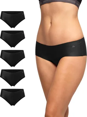 Productafbeelding van Dames hipster slip van microvezel, zwart, 5-pack, maat S, onzichtbaar onder kleding